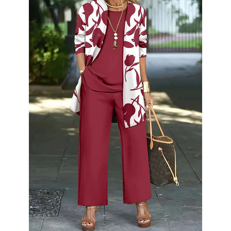 🌸 Müheloser Stil in einem wunderschönen, lässigen und bequemen 3-teiligen Outfit-Set für Damen ✨