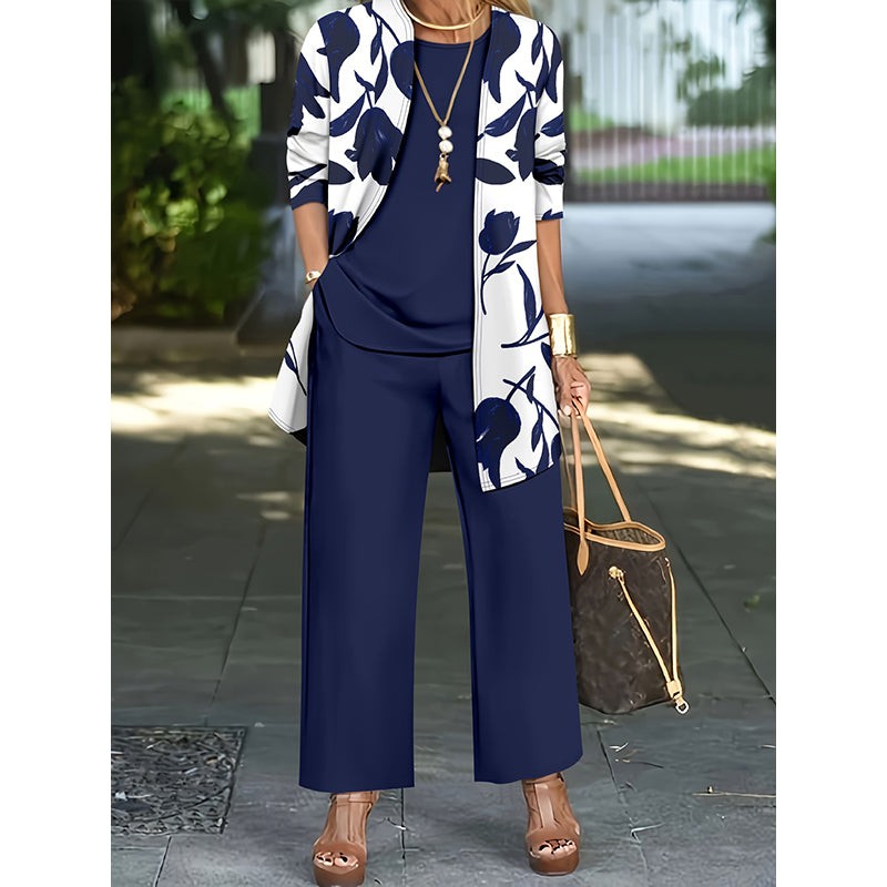 🌸 Müheloser Stil in einem wunderschönen, lässigen und bequemen 3-teiligen Outfit-Set für Damen ✨