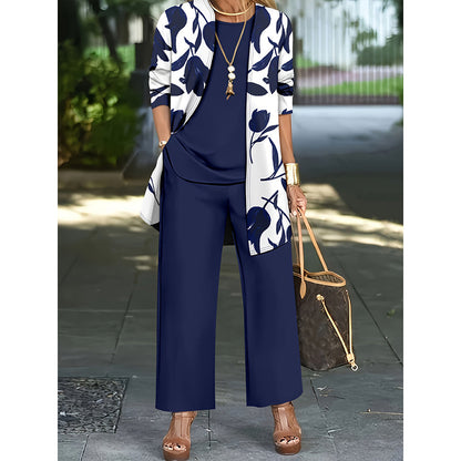 🌸 Müheloser Stil in einem wunderschönen, lässigen und bequemen 3-teiligen Outfit-Set für Damen ✨