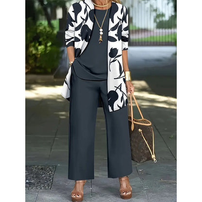 🌸 Müheloser Stil in einem wunderschönen, lässigen und bequemen 3-teiligen Outfit-Set für Damen ✨