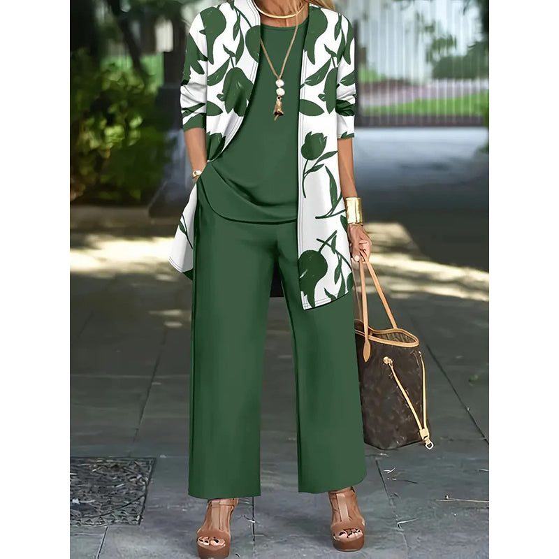 🌸 Müheloser Stil in einem wunderschönen, lässigen und bequemen 3-teiligen Outfit-Set für Damen ✨