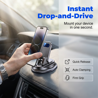 🚗💥LAST DAY SPECIAL PRICE!-￡9.99!!📱Rotating Dashboard Car Phone Holder–Hands-Free Phone Mount 🛡️