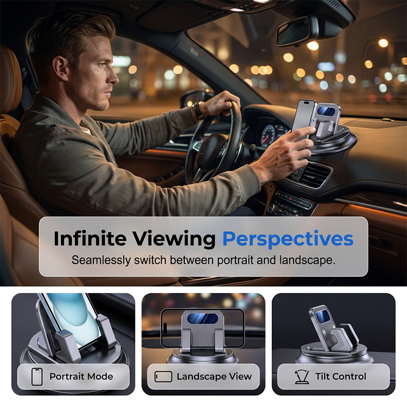 🚗💥LAST DAY SPECIAL PRICE!-￡9.99!!📱Rotating Dashboard Car Phone Holder–Hands-Free Phone Mount 🛡️