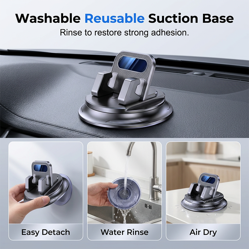 🚗💥LAST DAY SPECIAL PRICE!-￡9.99!!📱Rotating Dashboard Car Phone Holder–Hands-Free Phone Mount 🛡️