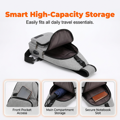 🎒 50% OFF NOW!⛰️ Outdoor Sport Sling Pack – Multifunctional, Durable & USB Port – Urban Commuter Essential 🚴‍♂️