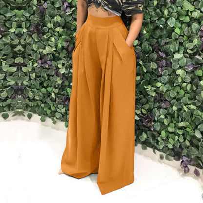 👖 JETZT 50 % RABATT!🌿 Elegante Damen-Hose mit hohem Bund – weitem Bein und Seitentaschen – Weiche, atmungsaktive Materialmischung in 15 Farben 🌿