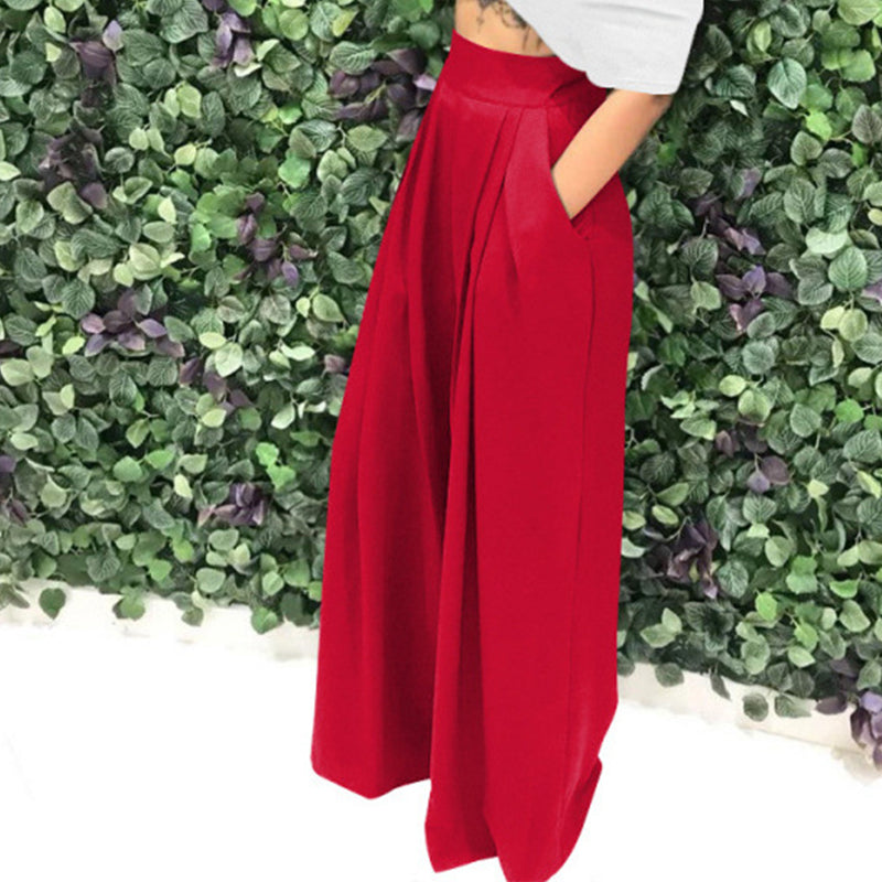👖 JETZT 50 % RABATT!🌿 Elegante Damen-Hose mit hohem Bund – weitem Bein und Seitentaschen – Weiche, atmungsaktive Materialmischung in 15 Farben 🌿