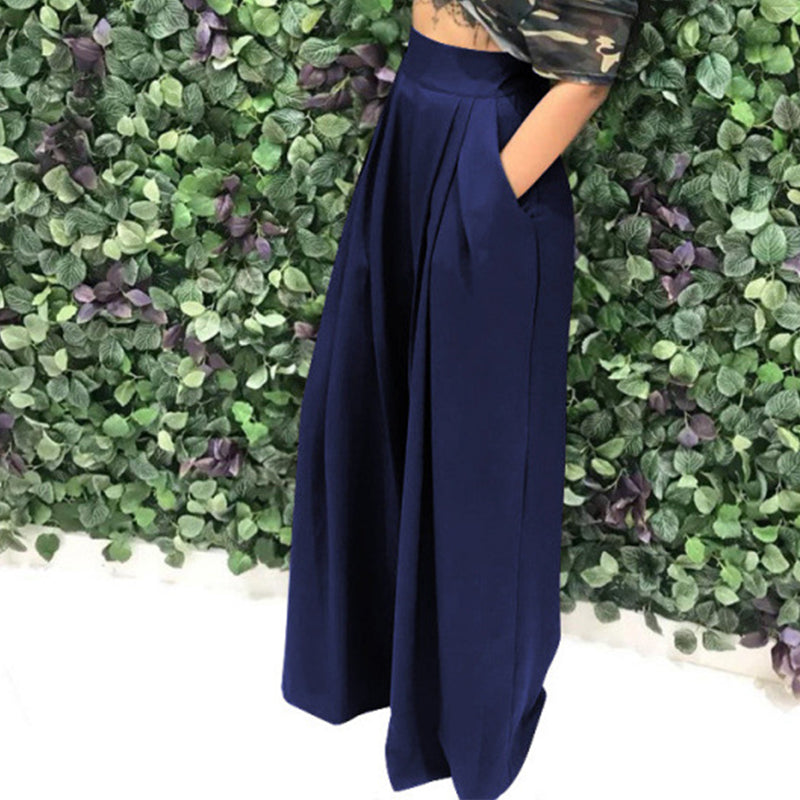 👖 JETZT 50 % RABATT!🌿 Elegante Damen-Hose mit hohem Bund – weitem Bein und Seitentaschen – Weiche, atmungsaktive Materialmischung in 15 Farben 🌿
