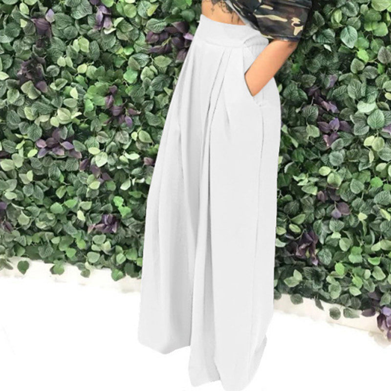👖 JETZT 50 % RABATT!🌿 Elegante Damen-Hose mit hohem Bund – weitem Bein und Seitentaschen – Weiche, atmungsaktive Materialmischung in 15 Farben 🌿