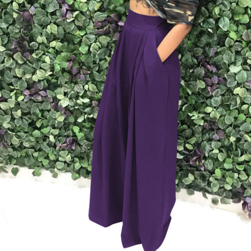 👖 JETZT 50 % RABATT!🌿 Elegante Damen-Hose mit hohem Bund – weitem Bein und Seitentaschen – Weiche, atmungsaktive Materialmischung in 15 Farben 🌿
