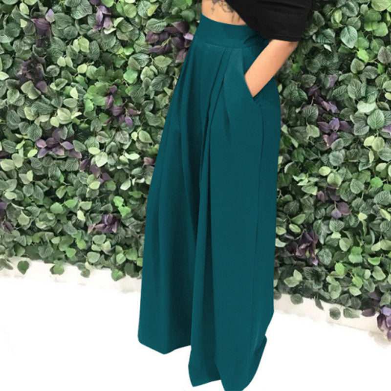 👖 JETZT 50 % RABATT!🌿 Elegante Damen-Hose mit hohem Bund – weitem Bein und Seitentaschen – Weiche, atmungsaktive Materialmischung in 15 Farben 🌿
