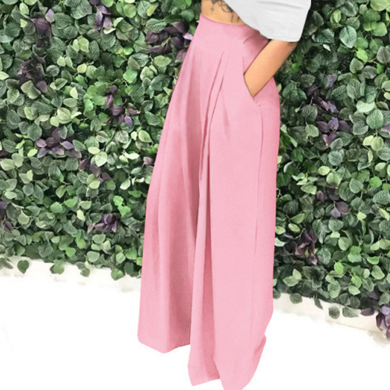 👖 JETZT 50 % RABATT!🌿 Elegante Damen-Hose mit hohem Bund – weitem Bein und Seitentaschen – Weiche, atmungsaktive Materialmischung in 15 Farben 🌿