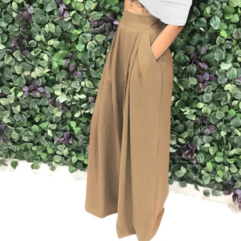👖 JETZT 50 % RABATT!🌿 Elegante Damen-Hose mit hohem Bund – weitem Bein und Seitentaschen – Weiche, atmungsaktive Materialmischung in 15 Farben 🌿