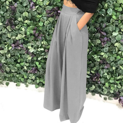 👖 JETZT 50 % RABATT!🌿 Elegante Damen-Hose mit hohem Bund – weitem Bein und Seitentaschen – Weiche, atmungsaktive Materialmischung in 15 Farben 🌿