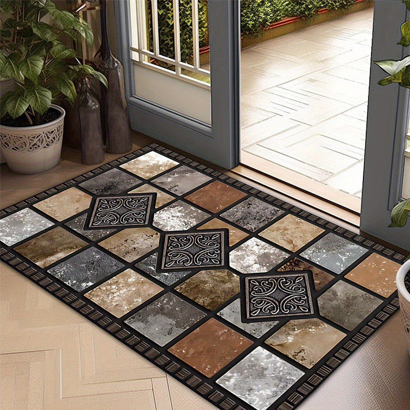 ⏳🔥LIMITED-TIME 50% OFF! 🏡 Geometric Stone Pattern Doormat – Stylish & Durable for Your Home ✨