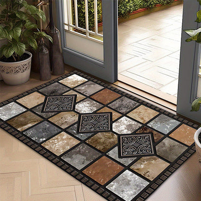 ⏳🔥LIMITED-TIME 50% OFF! 🏡 Geometric Stone Pattern Doormat – Stylish & Durable for Your Home ✨