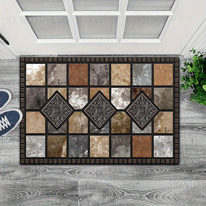 ⏳🔥LIMITED-TIME 50% OFF! 🏡 Geometric Stone Pattern Doormat – Stylish & Durable for Your Home ✨