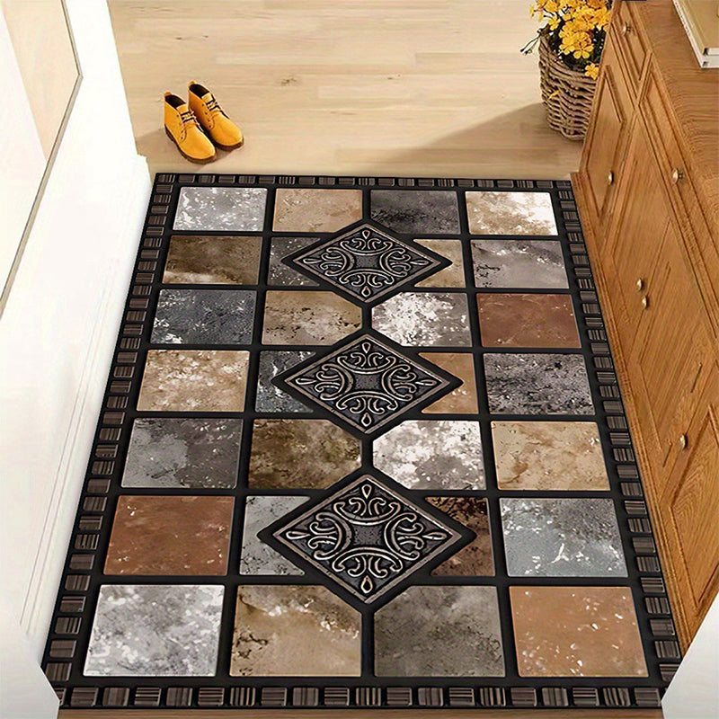 ⏳🔥LIMITED-TIME 50% OFF! 🏡 Geometric Stone Pattern Doormat – Stylish & Durable for Your Home ✨