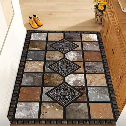 ⏳🔥LIMITED-TIME 50% OFF! 🏡 Geometric Stone Pattern Doormat – Stylish & Durable for Your Home ✨