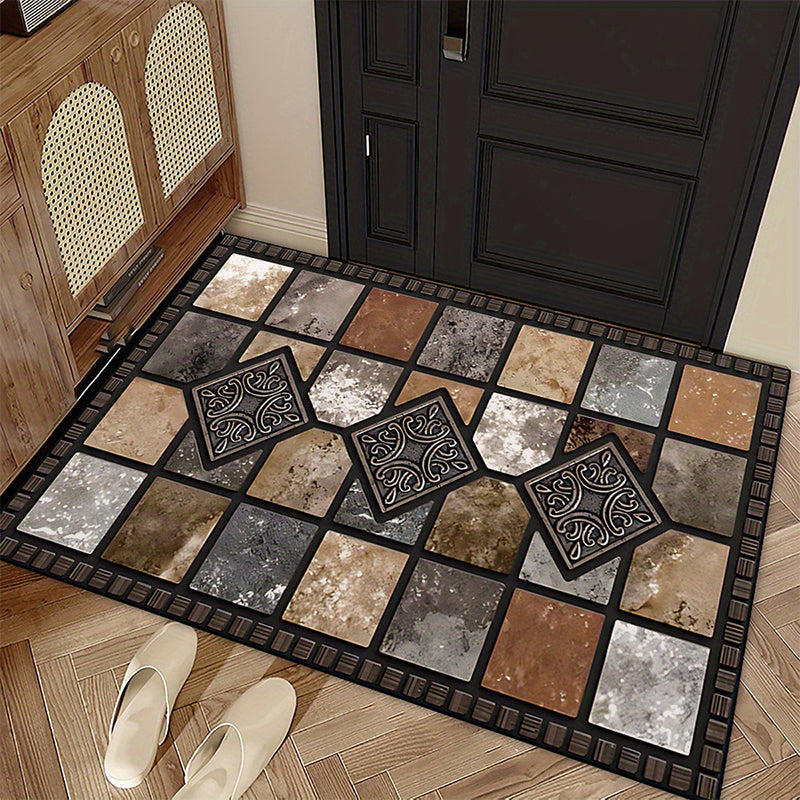 ⏳🔥LIMITED-TIME 50% OFF! 🏡 Geometric Stone Pattern Doormat – Stylish & Durable for Your Home ✨
