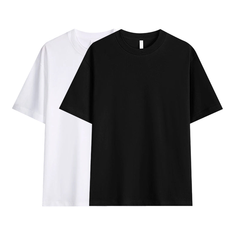Herren T-Shirt mit überschnittenen Ärmeln in Unifarbe