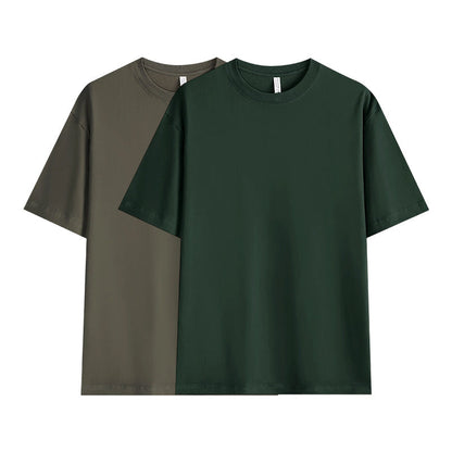 Herren T-Shirt mit überschnittenen Ärmeln in Unifarbe