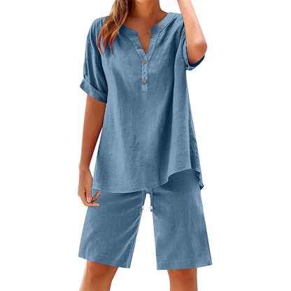 🌿Women's Cotton Linen 2-Piece Outfit Set – Cool, Comfy & Chic 🌞