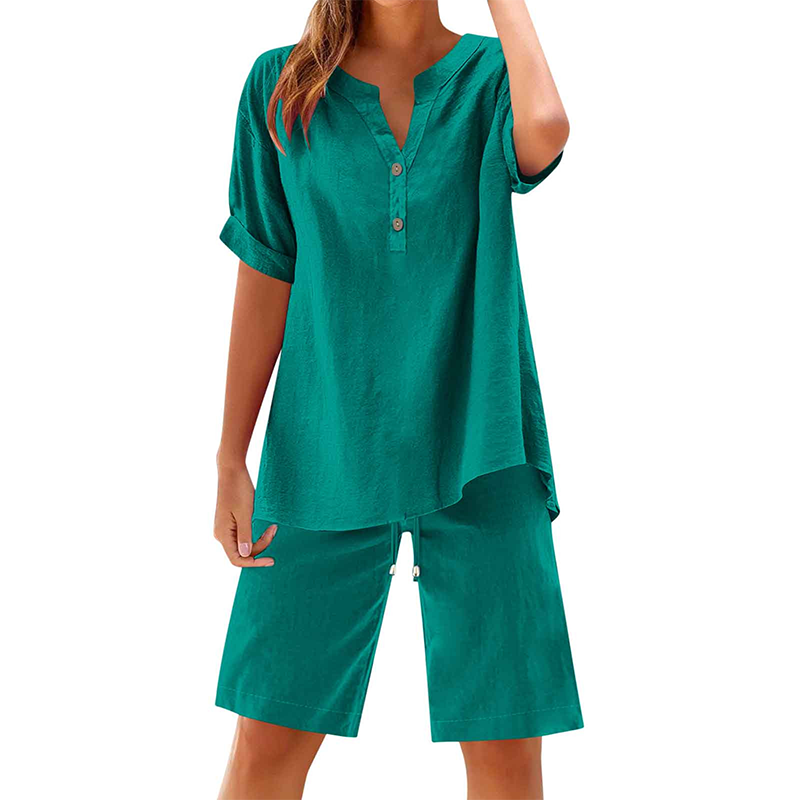 🌿Women's Cotton Linen 2-Piece Outfit Set – Cool, Comfy & Chic 🌞
