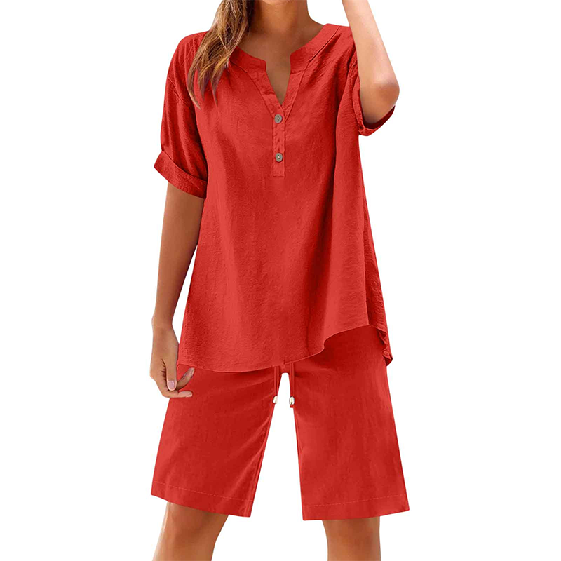 🌿Women's Cotton Linen 2-Piece Outfit Set – Cool, Comfy & Chic 🌞