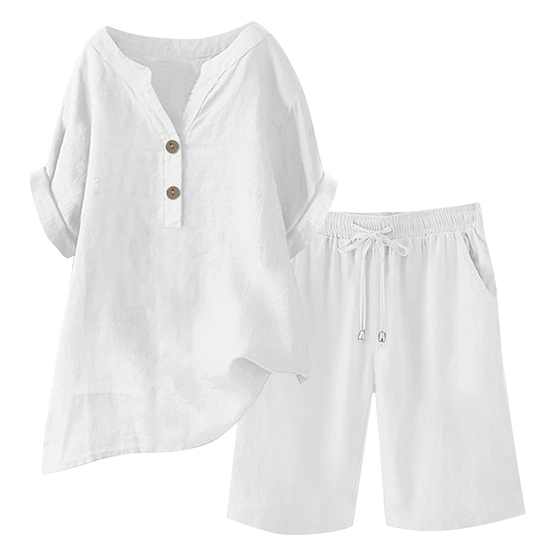 🌿Women's Cotton Linen 2-Piece Outfit Set – Cool, Comfy & Chic 🌞