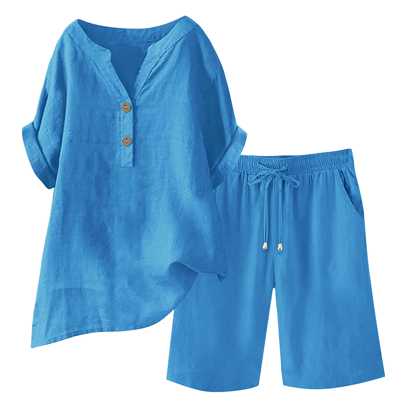 🌿Women's Cotton Linen 2-Piece Outfit Set – Cool, Comfy & Chic 🌞