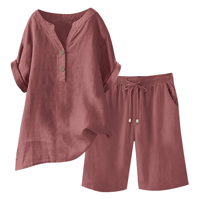 🌿Women's Cotton Linen 2-Piece Outfit Set – Cool, Comfy & Chic 🌞