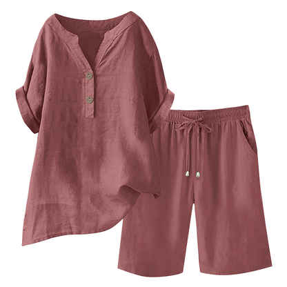 🌿Women's Cotton Linen 2-Piece Outfit Set – Cool, Comfy & Chic 🌞