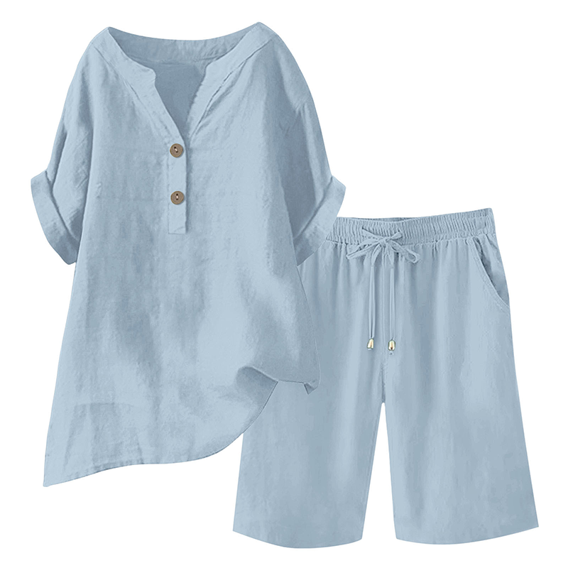 🌿Women's Cotton Linen 2-Piece Outfit Set – Cool, Comfy & Chic 🌞