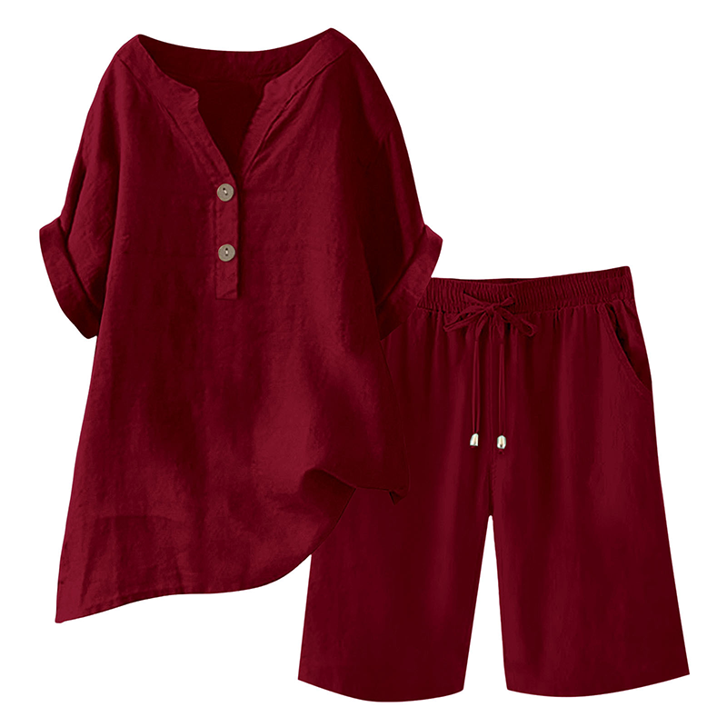 🌿Women's Cotton Linen 2-Piece Outfit Set – Cool, Comfy & Chic 🌞