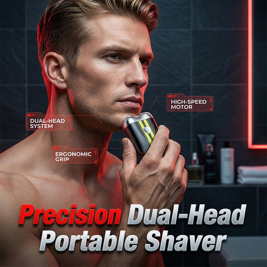 🛒 50% OFF NOW!☀️Precision Dual-Blade Portable Shaver – Ultra-Sleek Alloy Body, Fully Washable & USB Rechargeable for Effortless, Skin-Friendly Grooming On the Go