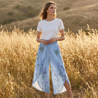 🍂Women's Floral Print High-Waist Wide-Leg Pants