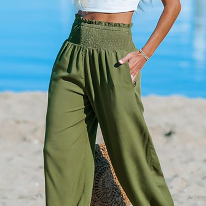 Women's Smocked High Waist Harem Pants 🌞Effortless Summer Style & Comfort✨