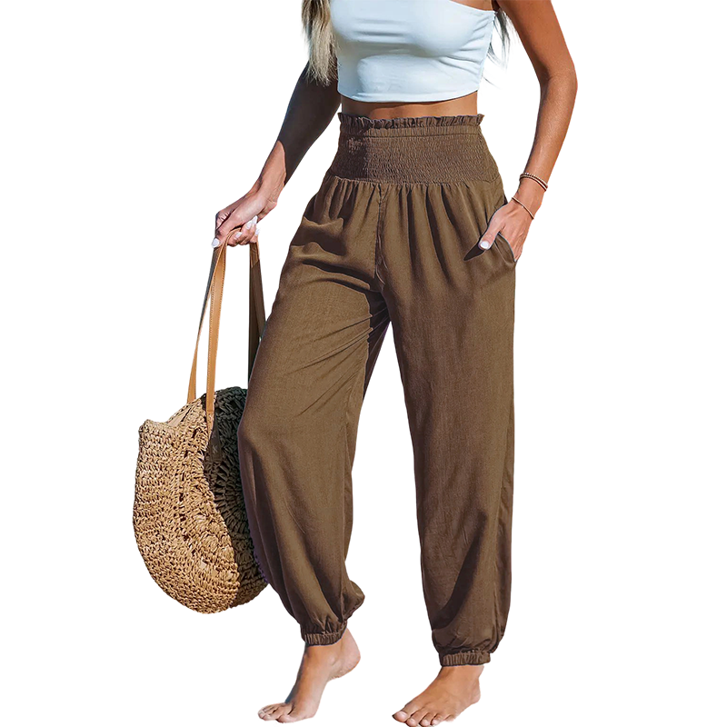 Women's Smocked High Waist Harem Pants 🌞Effortless Summer Style & Comfort✨