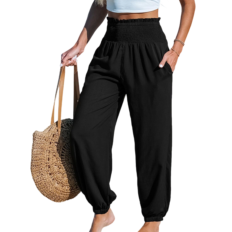 Women's Smocked High Waist Harem Pants 🌞Effortless Summer Style & Comfort✨