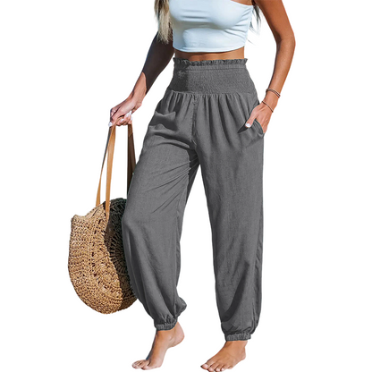 Women's Smocked High Waist Harem Pants 🌞Effortless Summer Style & Comfort✨