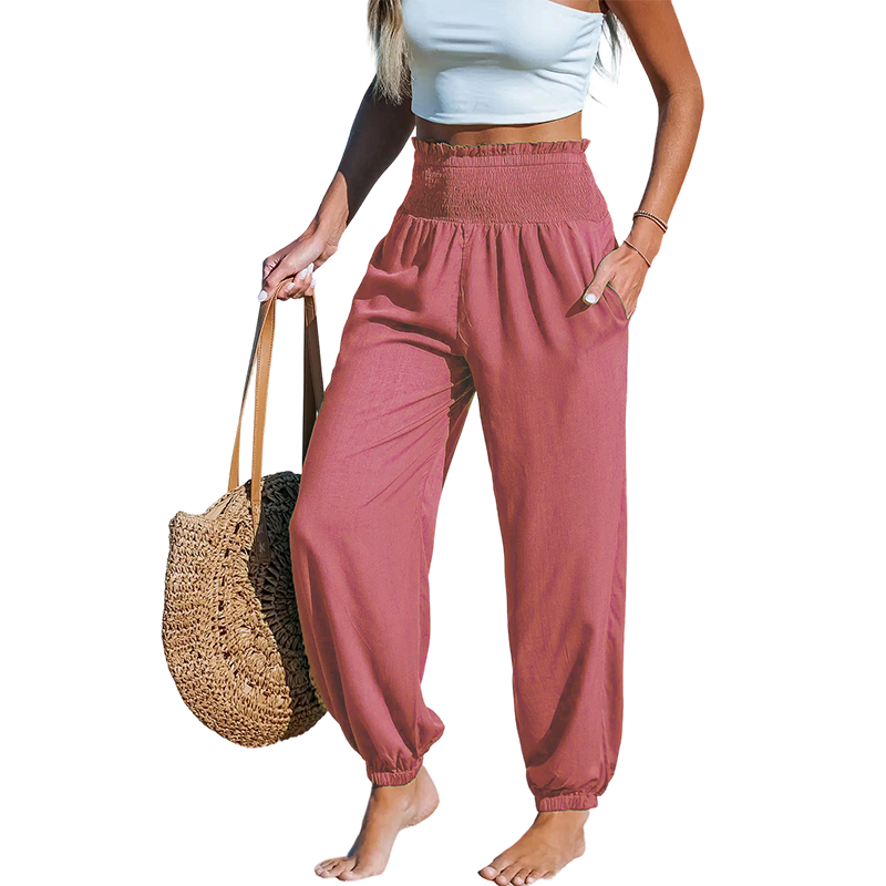 Women's Smocked High Waist Harem Pants 🌞Effortless Summer Style & Comfort✨