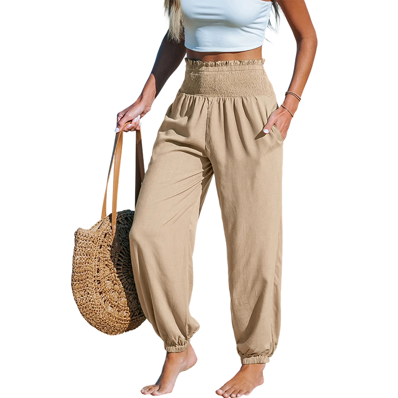 Women's Smocked High Waist Harem Pants 🌞Effortless Summer Style & Comfort✨