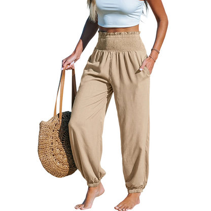 Women's Smocked High Waist Harem Pants 🌞Effortless Summer Style & Comfort✨