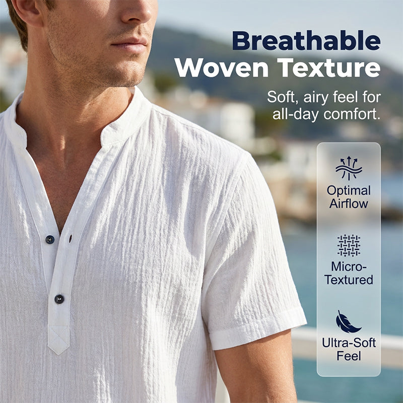 Men's Casual Solid Color V-Neck Top