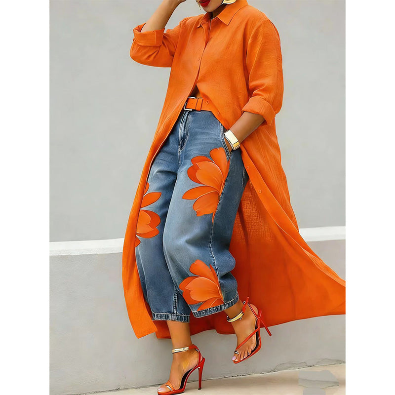 ✨ Effortless Elegance – Women's Long Sleeve Button-Down Maxi Shirt Dress👗💃
