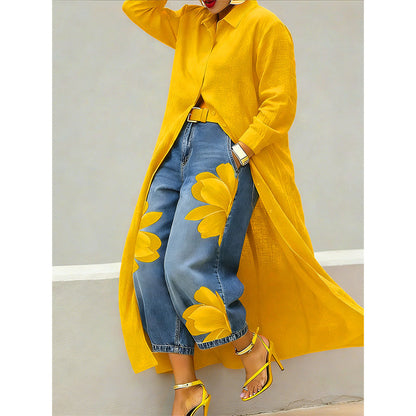 ✨ Effortless Elegance – Women's Long Sleeve Button-Down Maxi Shirt Dress👗💃