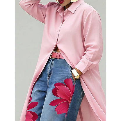 ✨ Effortless Elegance – Women's Long Sleeve Button-Down Maxi Shirt Dress👗💃