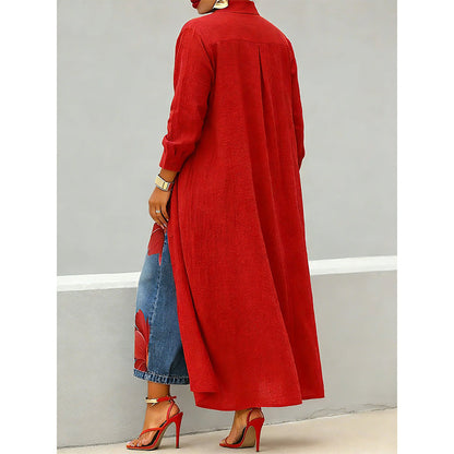 ✨ Effortless Elegance – Women's Long Sleeve Button-Down Maxi Shirt Dress👗💃
