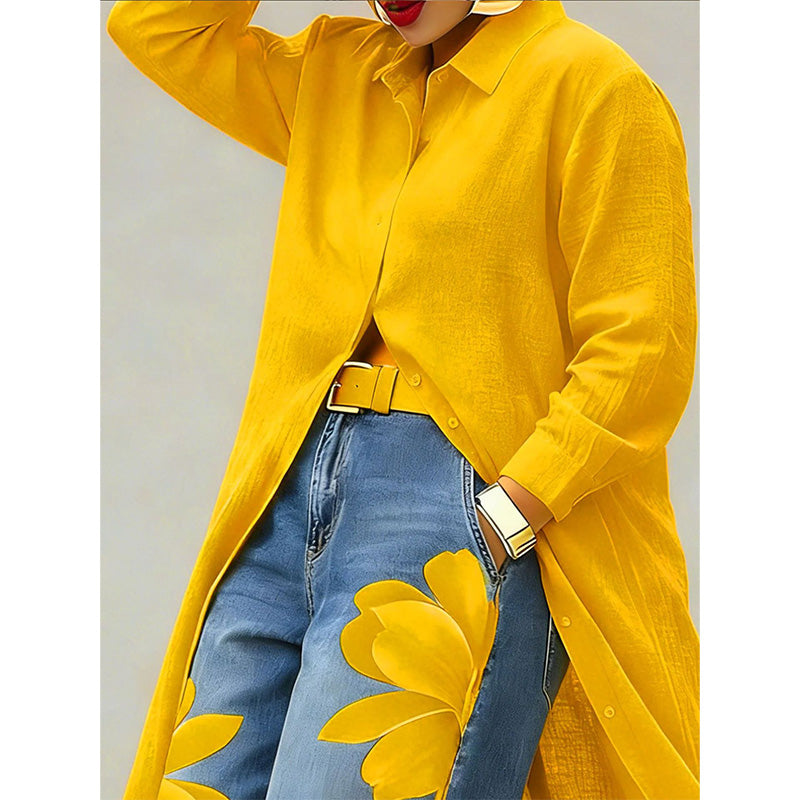 ✨ Effortless Elegance – Women's Long Sleeve Button-Down Maxi Shirt Dress👗💃